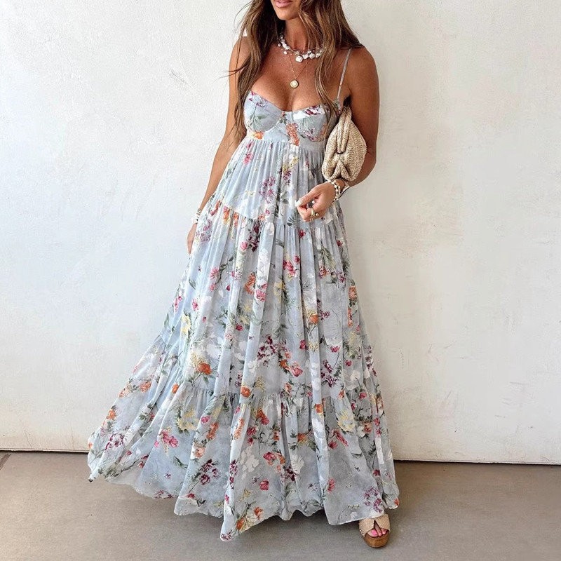 ✨Off-Shoulder Pleated Bohemian Beach Long Dress✨