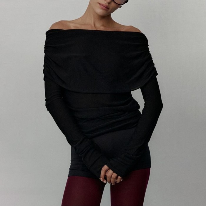 ✨ Off-Shoulder Slim Long Sleeve Sweater Top ✨