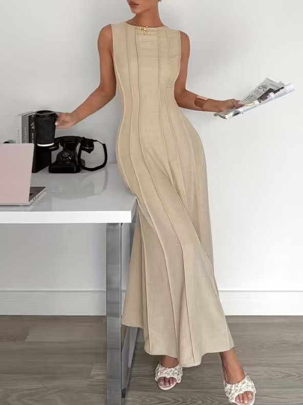 ✨ Pleated Solid Color Loose Long Dress ✨
