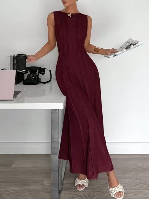 ✨ Pleated Solid Color Loose Long Dress ✨