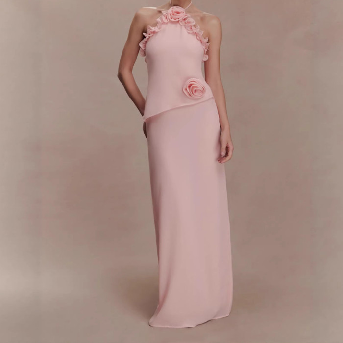 ✨ Elegant Halter Off-Shoulder Beach Party Dress ✨