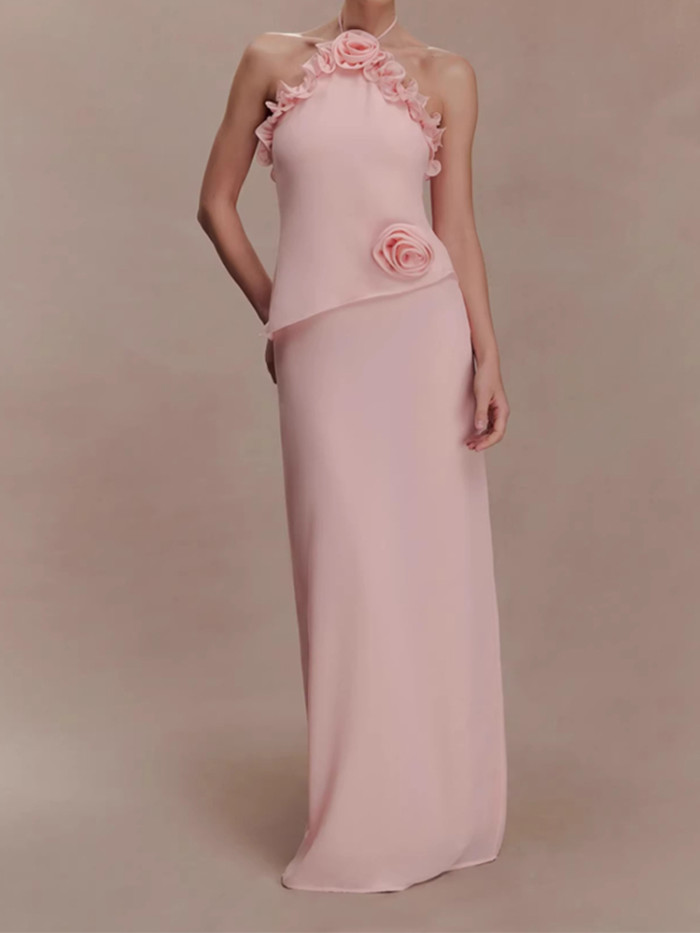 ✨ Elegant Halter Off-Shoulder Beach Party Dress ✨