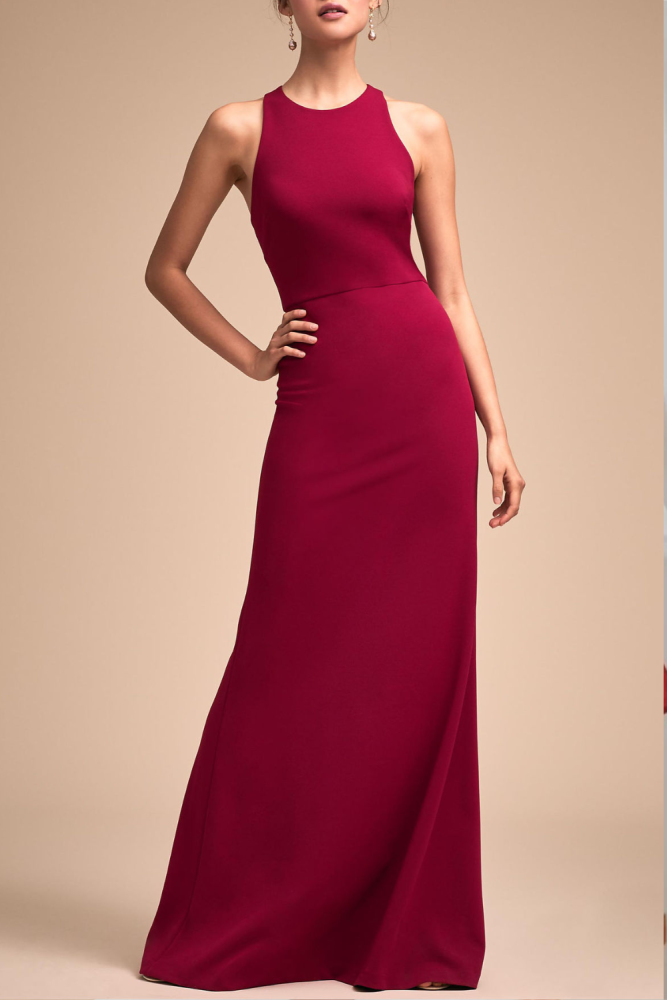 ✨ Bow Open Back Halter Evening Dress ✨