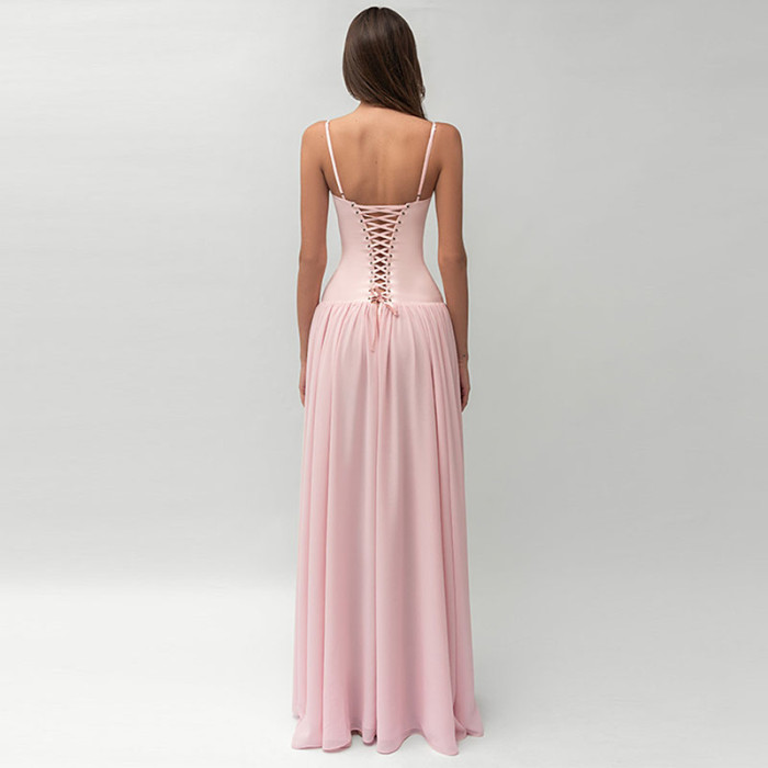 ✨Party & Daily Wrap Chest Backless Pleated Camisole Long Dress💖