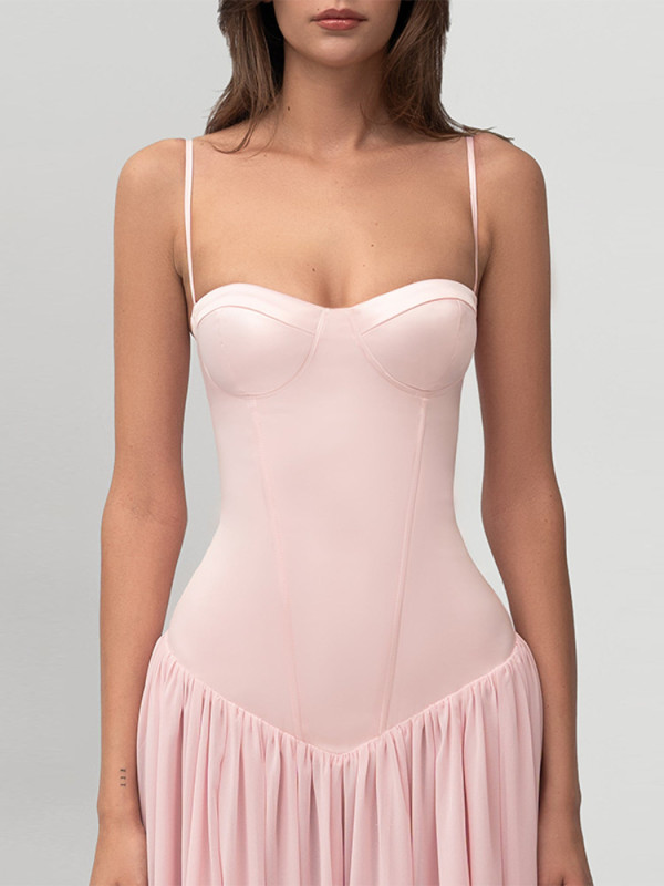 ✨Party & Daily Wrap Chest Backless Pleated Camisole Long Dress💖