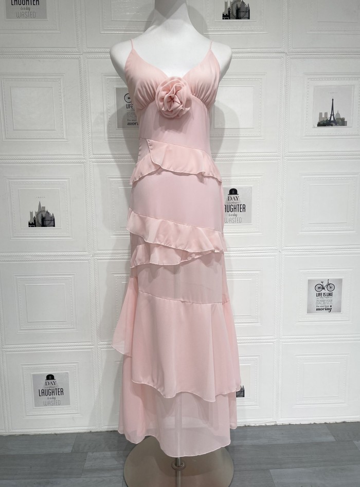 ✨Beach & Birthday V-Neck Chest Wrapped Hollow Suspender Long Dress🎂