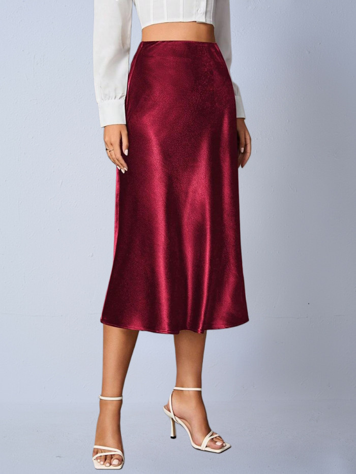 ✨Daily & Elegant High-end Imitation Silk Satin Skirt✨