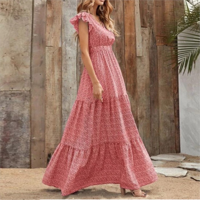 ✨Vacation & Daily V-Neck Floral Patchwork Bohemian Long Dress🌸