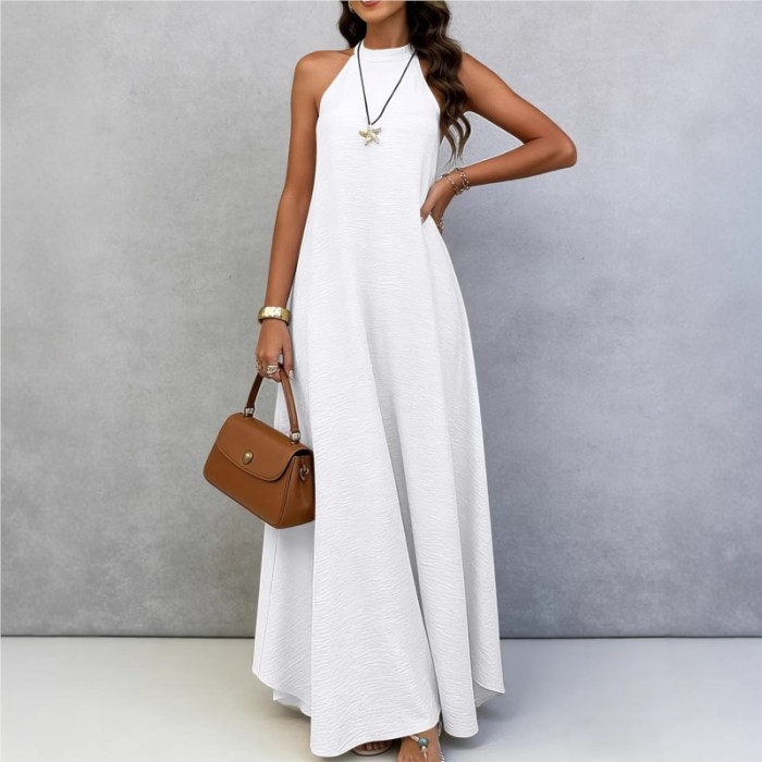 ✨Seaside & Daily Solid Color Loose Vacation Style Dress🌊