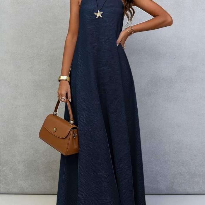 ✨Seaside & Daily Solid Color Loose Vacation Style Dress🌊
