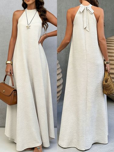 ✨Seaside & Daily Solid Color Loose Vacation Style Dress🌊