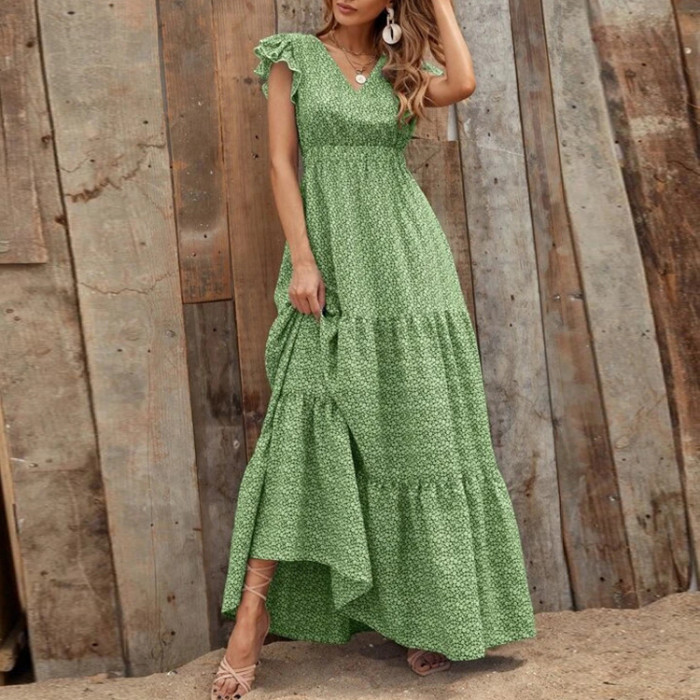 ✨Vacation & Daily V-Neck Floral Patchwork Bohemian Long Dress🌸