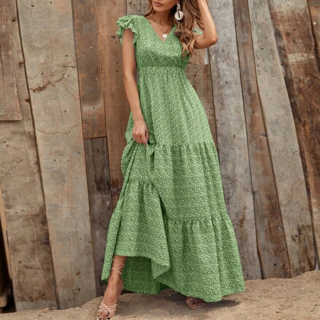 ✨Vacation & Daily V-Neck Floral Patchwork Bohemian Long Dress🌸