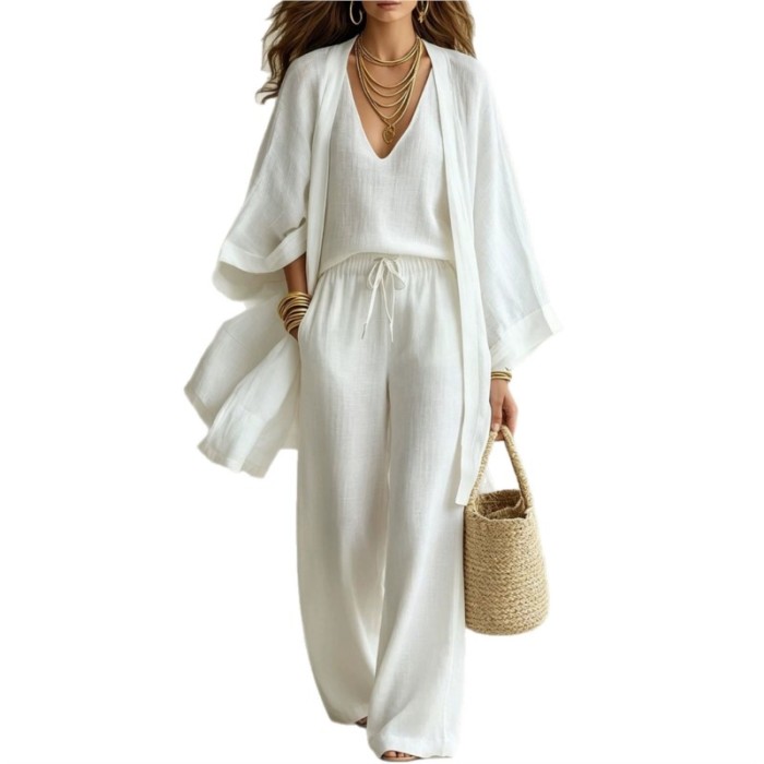✨Daily & Vacation Solid Color Elegant Three Piece Pants Set🌿