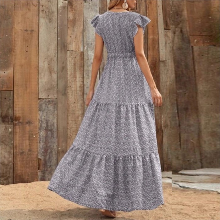 ✨Vacation & Daily V-Neck Floral Patchwork Bohemian Long Dress🌸