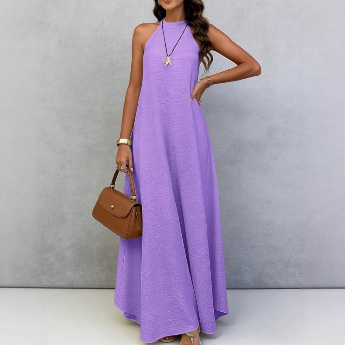 ✨Seaside & Daily Solid Color Loose Vacation Style Dress🌊