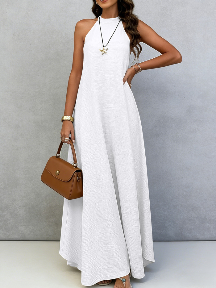 ✨Seaside & Daily Solid Color Loose Vacation Style Dress🌊