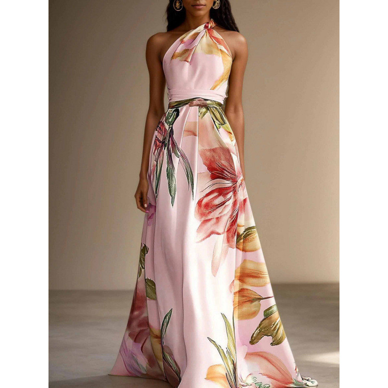 ✨Beach & Holiday One Shoulder Floral Print Bohemian Maxi Dress🌸