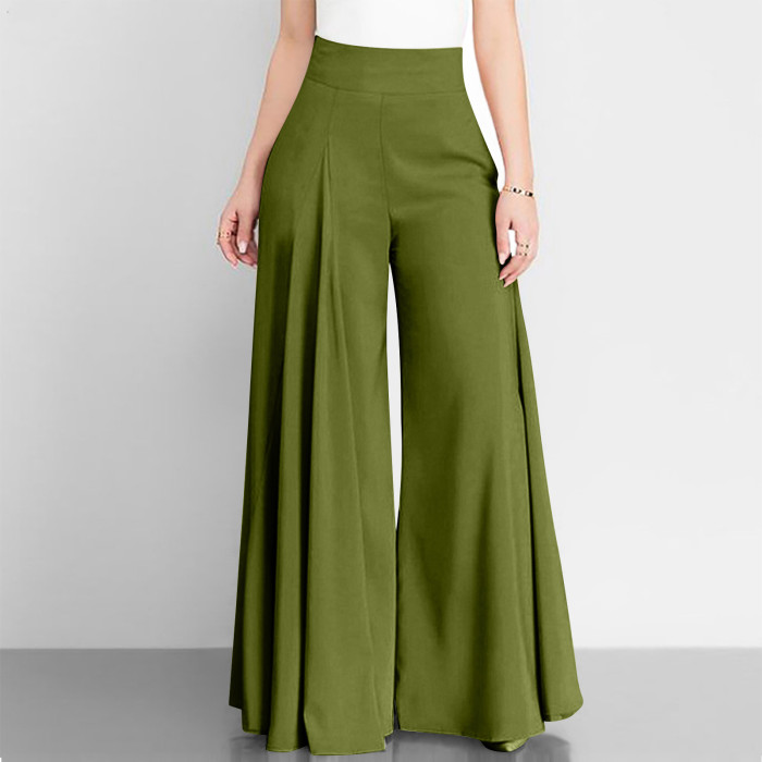 ✨Office & Street Solid Color High Waist Pleated Palazzo Pants🌷