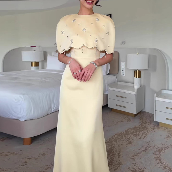 ✨Bridesmaid & Evening Yellow Sequins High Waist Long Dress💛