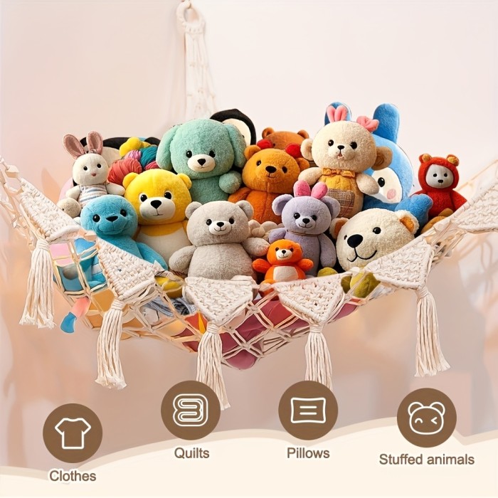 1pc Oversized Mesh Hammock for Plush Toys | Suitable for Various Sizes, Non- Polyester Fabric