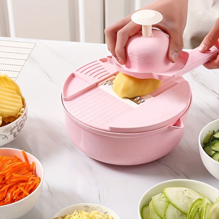 12in 1 Multi-Functional Vegetable Chopper Carrots Potatoes Manually Cut Shred Slicer Radish Grater Kitchen Tools Vegetable Cutter