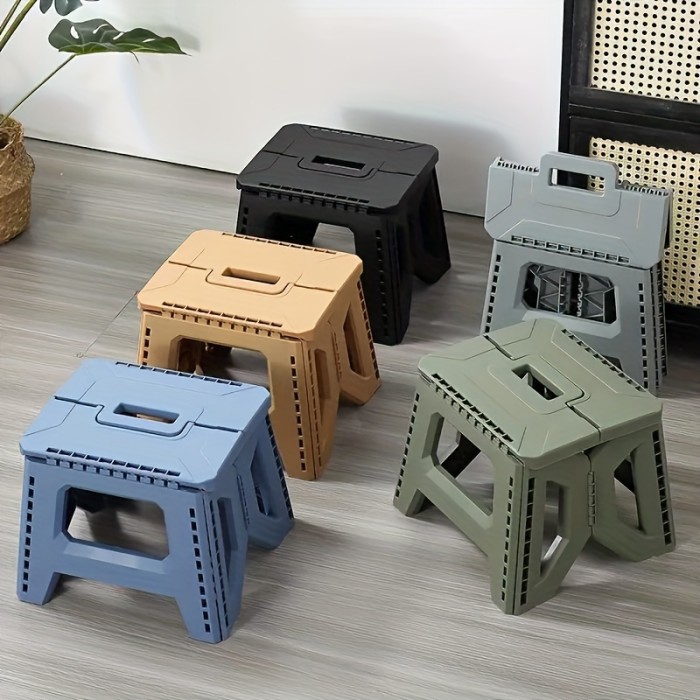 Heavy-Duty Thickened Portable Folding Stool with Handle - 1 Pack Square Plastic Collapsible Stool for Indoor, Gatherings, Picnic, Fishing | Durable PP, Adult-Supporting up to 330lbs, No Electricity or Batteries Needed