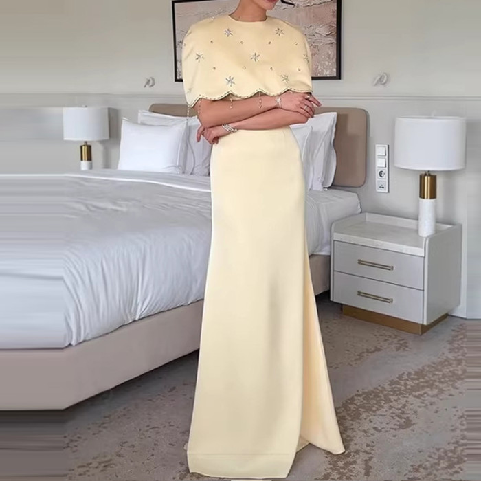 ✨Bridesmaid & Evening Yellow Sequins High Waist Long Dress💛