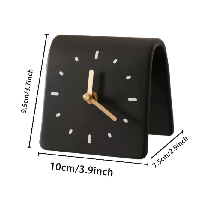 1pc, Creative Small Desktop Clock, Student Bedside Desktop Clock, Silent Clock, Modern Design Desktop Ornament, Student Classroom Office Desktop Decoration, Home Bedroom Clock