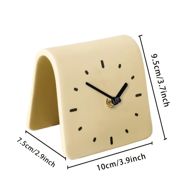 1pc, Creative Small Desktop Clock, Student Bedside Desktop Clock, Silent Clock, Modern Design Desktop Ornament, Student Classroom Office Desktop Decoration, Home Bedroom Clock