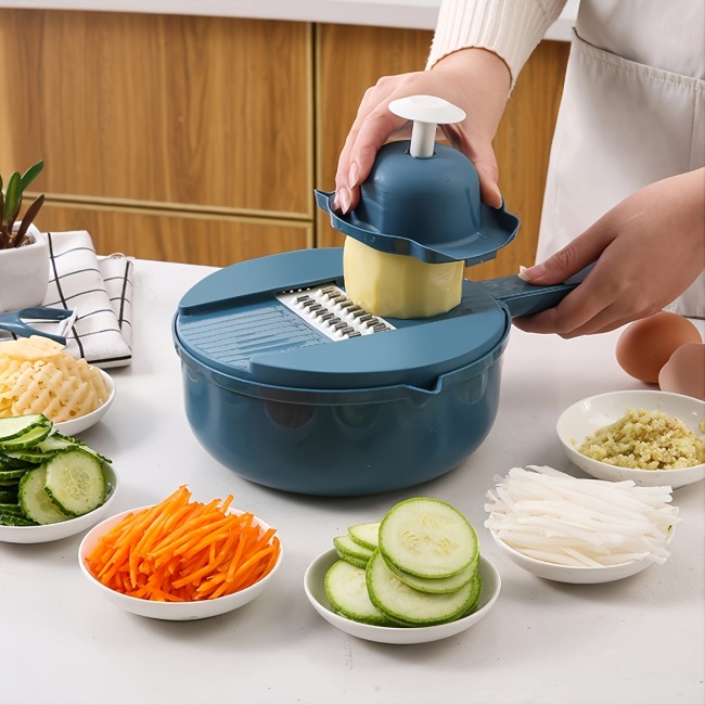 12in 1 Multi-Functional Vegetable Chopper Carrots Potatoes Manually Cut Shred Slicer Radish Grater Kitchen Tools Vegetable Cutter