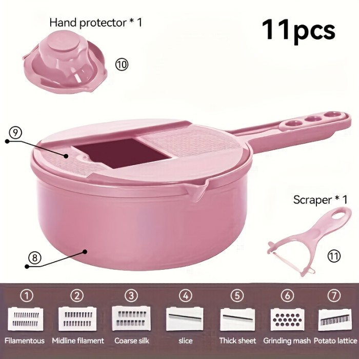 12in 1 Multi-Functional Vegetable Chopper Carrots Potatoes Manually Cut Shred Slicer Radish Grater Kitchen Tools Vegetable Cutter