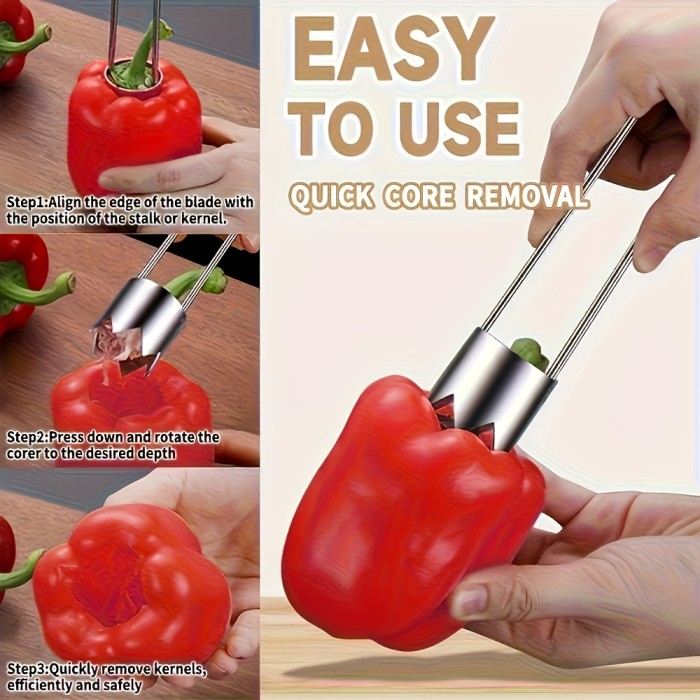 ✨Home & Kitchen Stainless Steel Fruit Vegetable Corer🥬