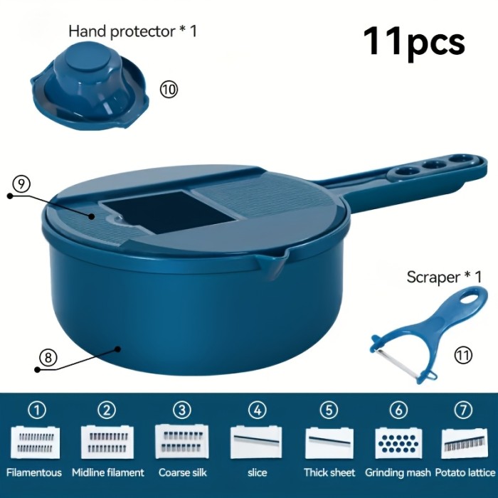 12in 1 Multi-Functional Vegetable Chopper Carrots Potatoes Manually Cut Shred Slicer Radish Grater Kitchen Tools Vegetable Cutter
