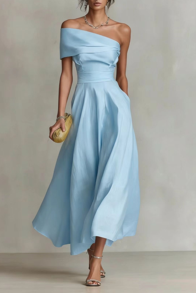 ✨Daily & Dating Waist Cinched Open Back Solid Color Sleeveless Dress💐