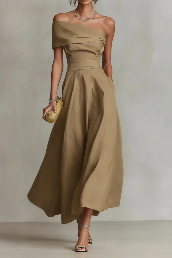 ✨Daily & Dating Waist Cinched Open Back Solid Color Sleeveless Dress💐