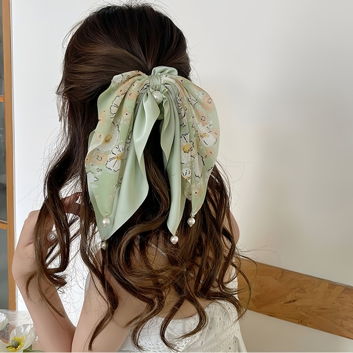 🌸Flower Bow Chiffon Hair Tie | Sweet Hair Accessory for Daily Look