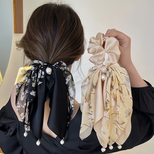 🌸Flower Bow Chiffon Hair Tie | Sweet Hair Accessory for Daily Look