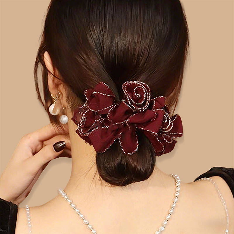 🌿Trendy Floral Scrunchie | Mesh Lace Bohemian Hair Tie for Daily & Party