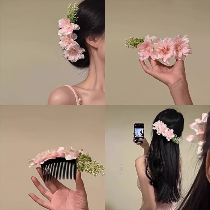 🌸Countryside 3D Pink Floral Side Hair Clip | Daily & Dating Accessory
