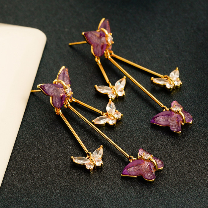 ✨Daily & Party Exquisite Purple Butterfly Stud Earrings🦋