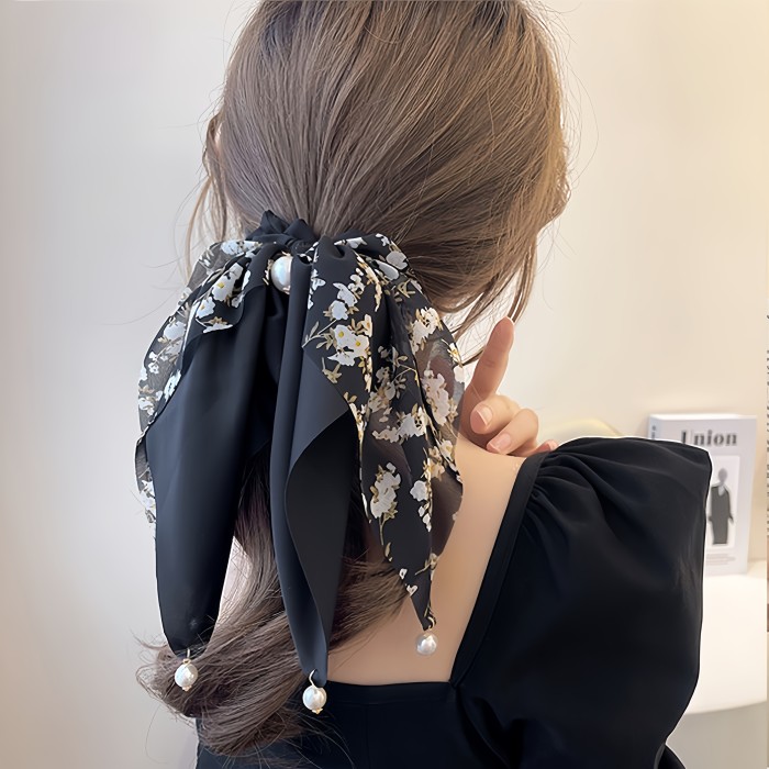 🌸Flower Bow Chiffon Hair Tie | Sweet Hair Accessory for Daily Look