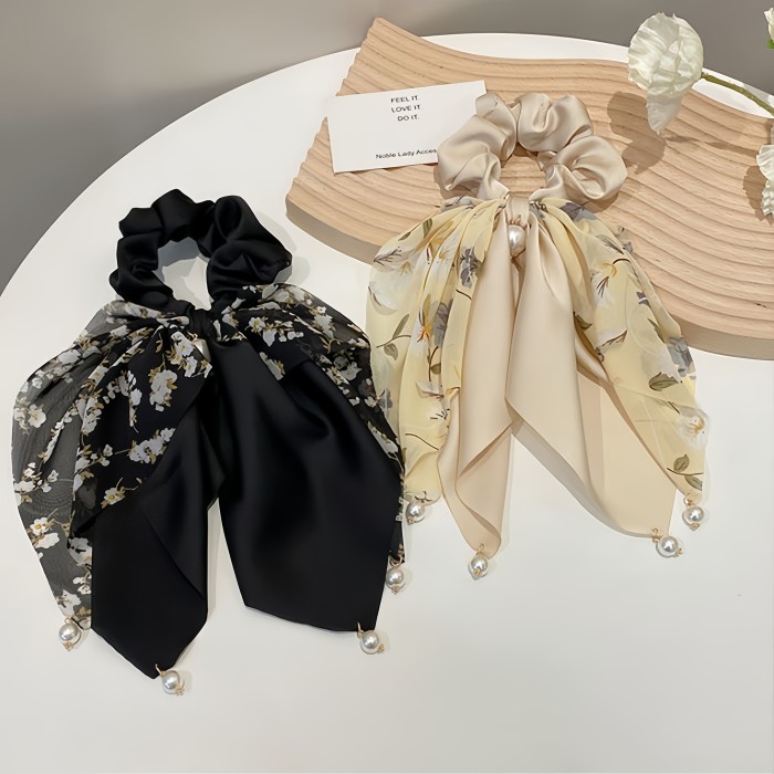🌸Flower Bow Chiffon Hair Tie | Sweet Hair Accessory for Daily Look