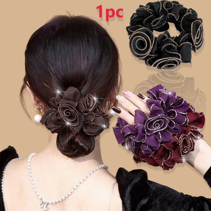 🌿Trendy Floral Scrunchie | Mesh Lace Bohemian Hair Tie for Daily & Party