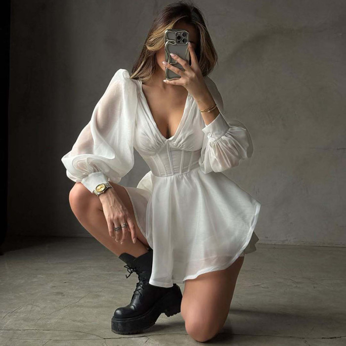 ✨Party & Daily V-neck Mesh Cake Mini Dress💃