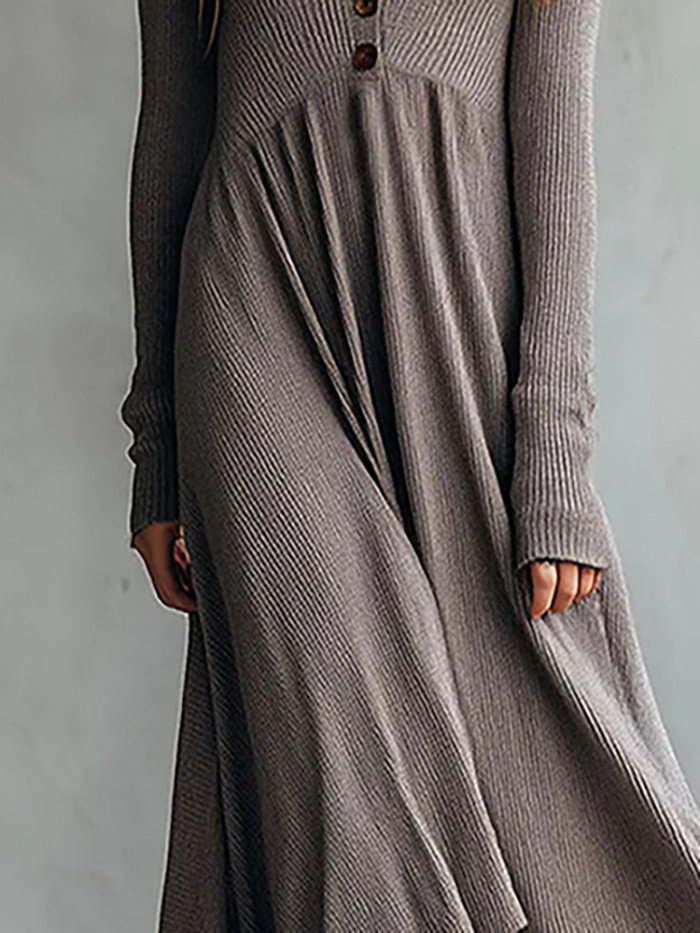 ✨Daily & Casual V-neck Long Sleeve Dress🍁