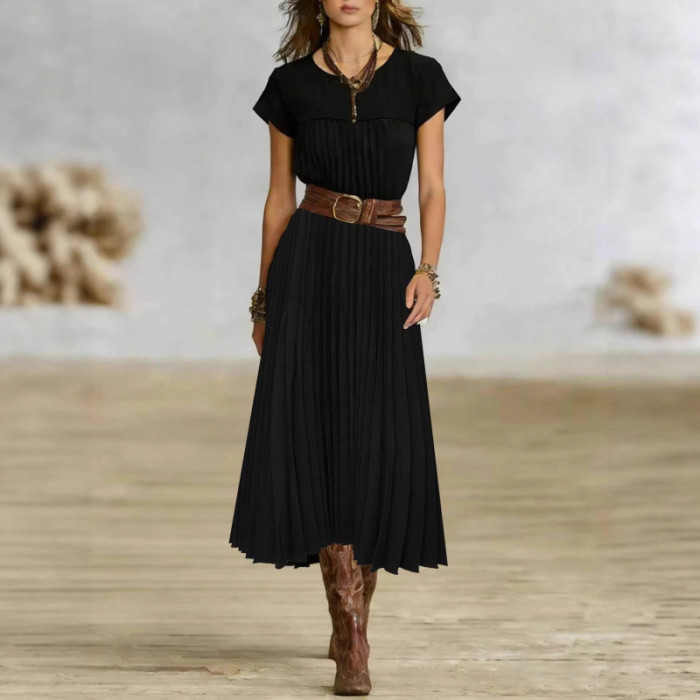 ✨Daily & Casual Long Sleeve Pleated Midi Dress🌷
