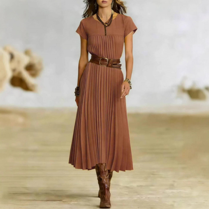 ✨Daily & Casual Long Sleeve Pleated Midi Dress🌷