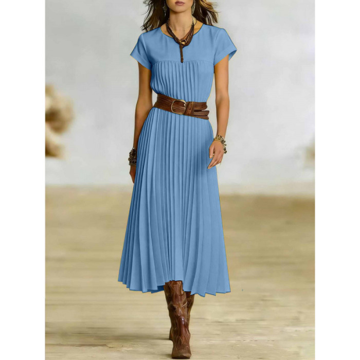 ✨Daily & Casual Long Sleeve Pleated Midi Dress🌷