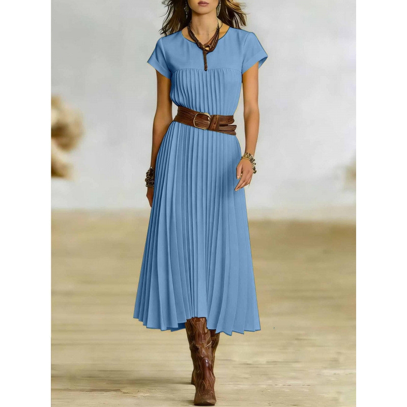 ✨Daily & Casual Long Sleeve Pleated Midi Dress🌷